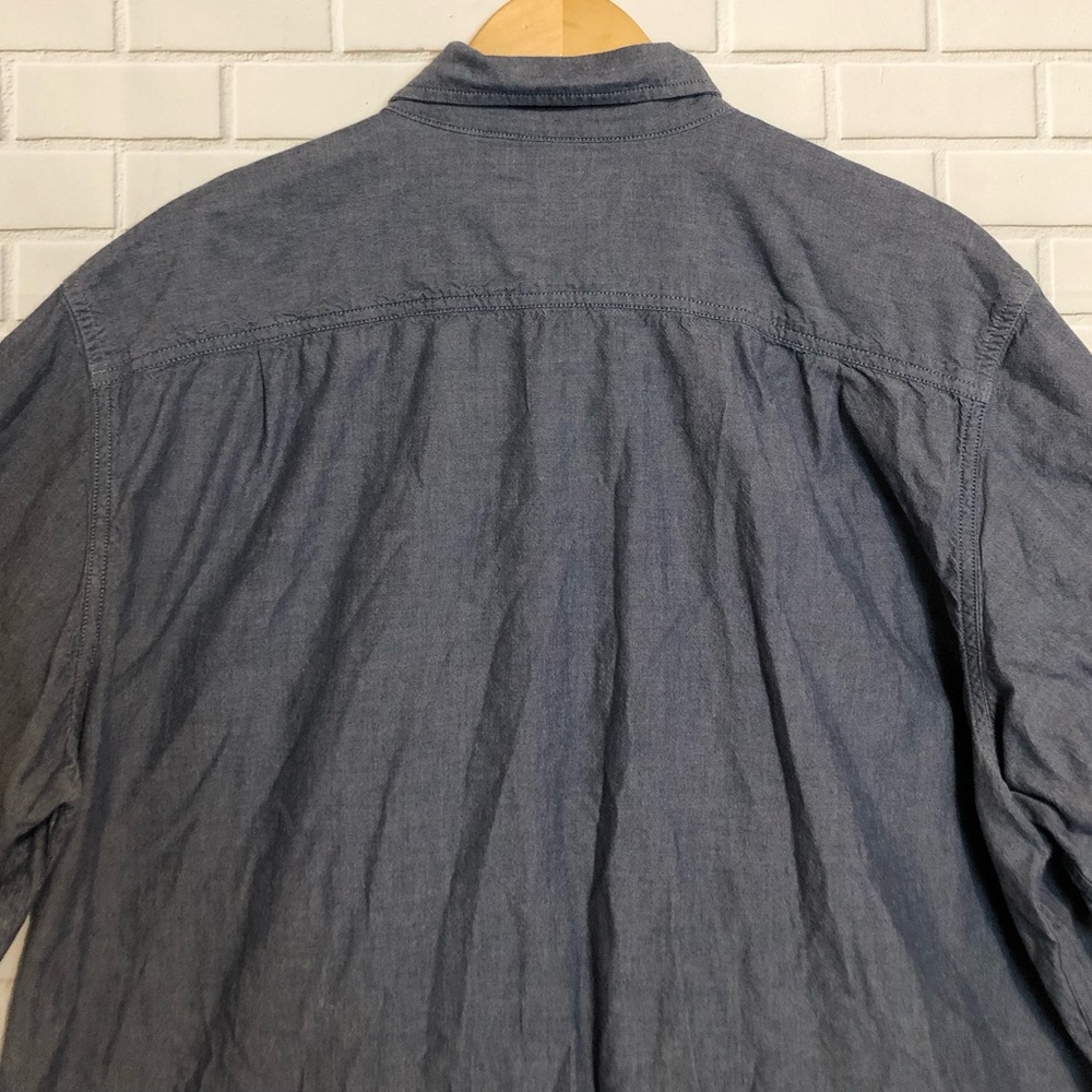 Carhartt Men's Loose Fit Denim Blue Chambray Button Front Short Sleeve Shirt XL - Picture 7 of 9